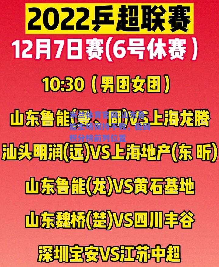 米兰体育官网:山东鲁能主场保持不败，稳固积分榜前列位置