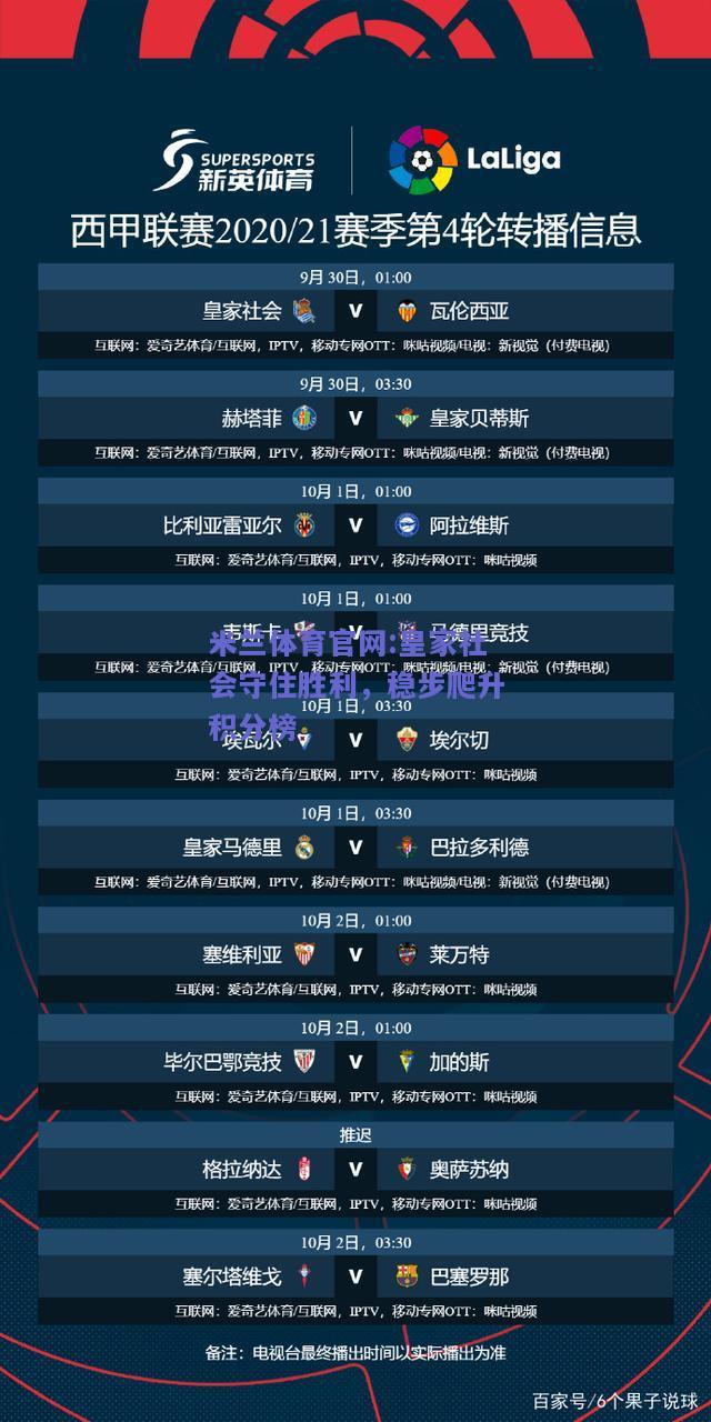 米兰体育官网:皇家社会守住胜利，稳步爬升积分榜