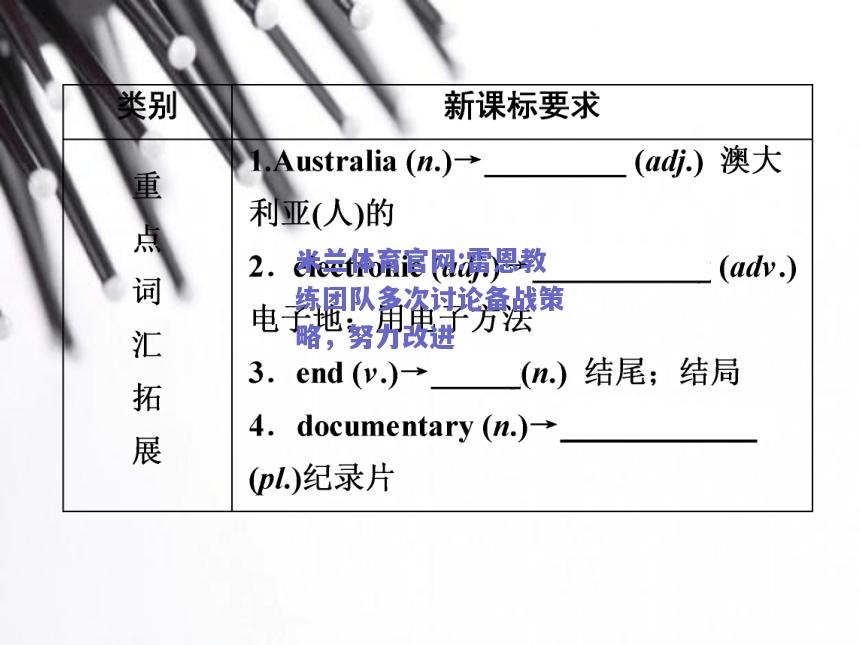米兰体育官网:雷恩教练团队多次讨论备战策略，努力改进